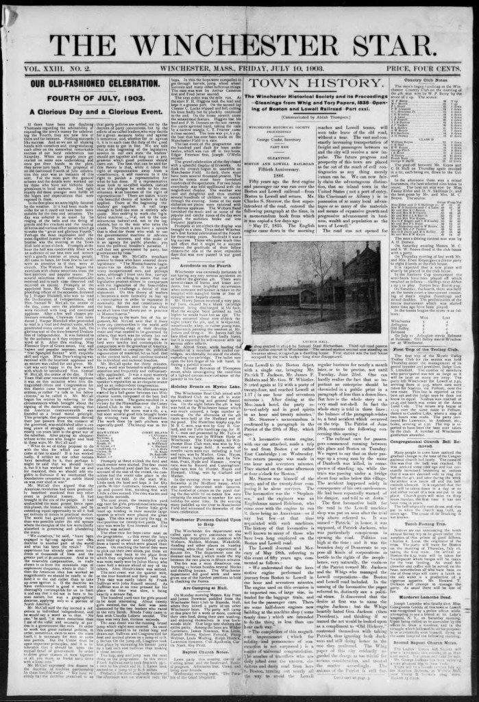 The Winchester Star Winchester, MA Genealogy Update